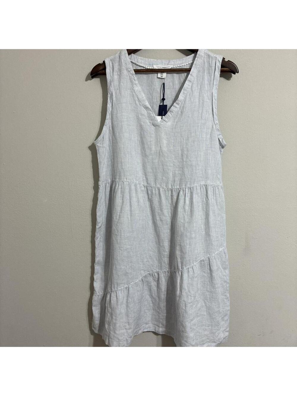 Lucky Brand Women's White and Blue Dress